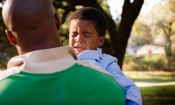 A hug can work wonders. Sometimes, eye contact, a steady hold on the shoulders, or a tight hug can help a young child regain control during a meltdown.