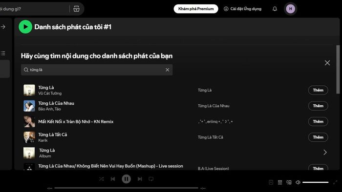 Hướng dẫn cách tạo playlist Spotify trên máy tính - bước 4