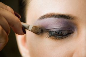 application of eyeshadow