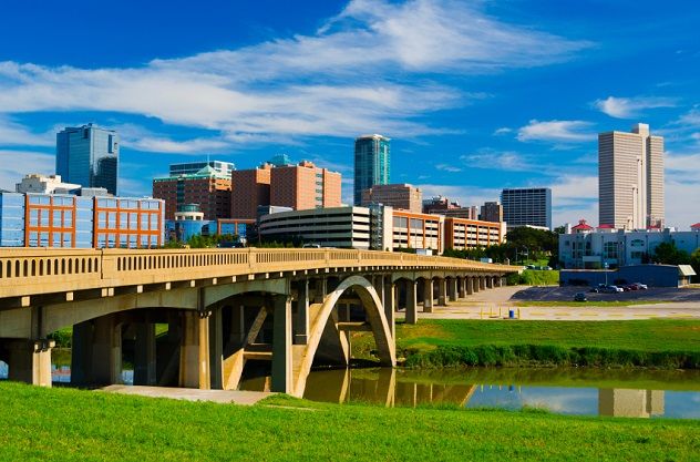 Skyline and bridge of Fort Worth