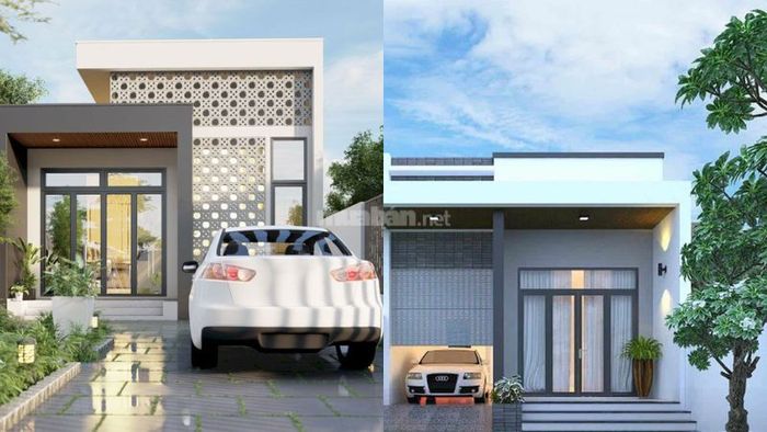 Thiết kế nhà ống 1 tầng 5x25m tích hợp gara ô tô