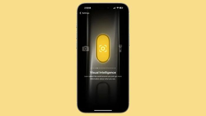 Cài đặt Visual Intelligence trong nút Action