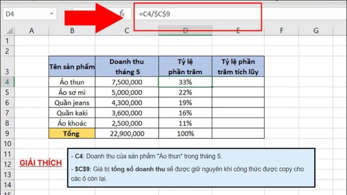 Cách vẽ biểu đồ Pareto bước 2 (Hình minh họa)