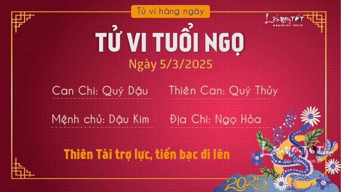 Tử vi hàng ngày 5/3/2025 của tuổi Ngọ