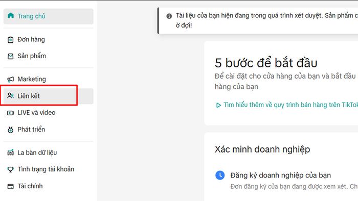 Hướng dẫn cách làm tiếp thị liên kết TikTok cho nhà bán hàng - bước 2