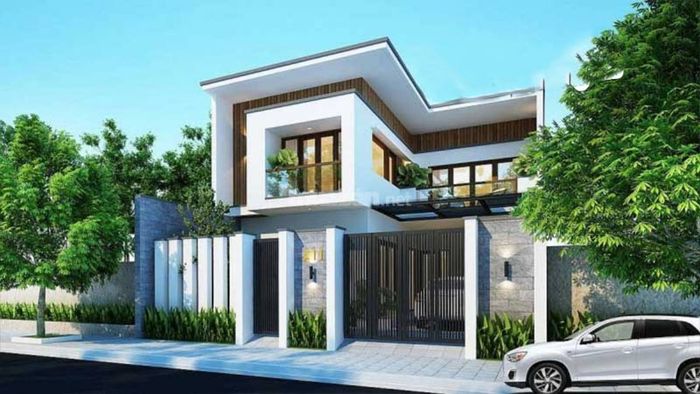 Nhà 2 tầng 600 triệu theo phong cách tối giản