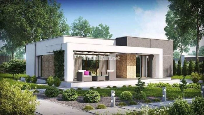 Nhà vườn một tầng phong cách hiện đại