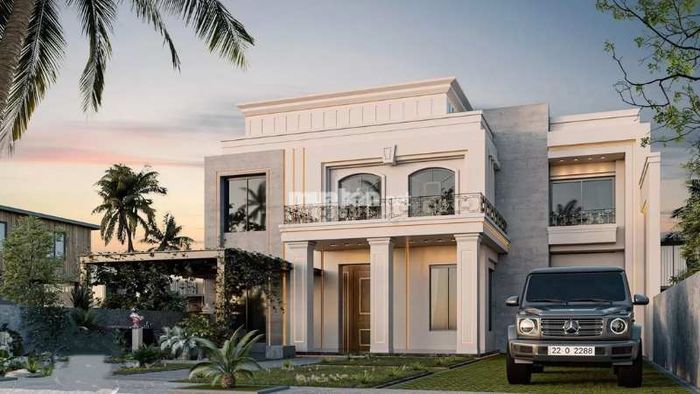 Thiết kế nhà vườn 2 tầng theo phong cách tân cổ điển