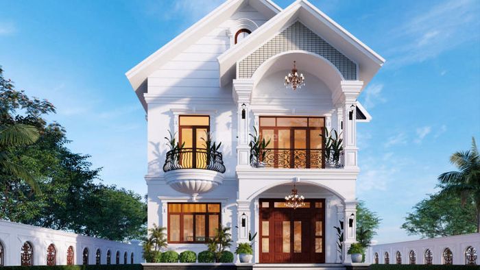 Nhà 2 tầng 600 triệu theo phong cách tân cổ điển
