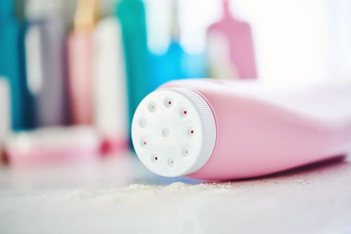 A container of baby powder