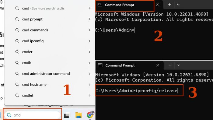 Cách khắc phục lỗi bằng Command Prompt - bước 1