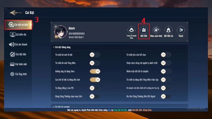 Hướng dẫn chi tiết cách nhập mã code Tân Đấu La Đại Lục - bước thứ ba