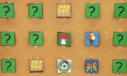 A concentration game featuring multiple cards placed face-up
