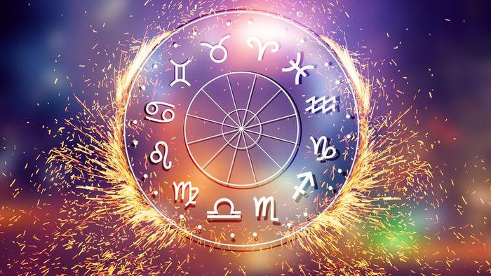 A horoscope circle featuring various zodiac signs.