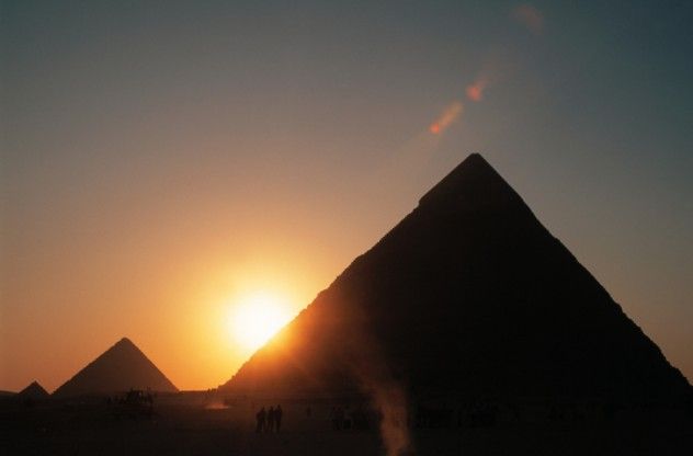 Pyramids at sunset