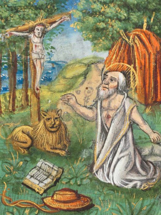 A lion illustrated in the Printed Book of Hours (Use of Rome), 1510.