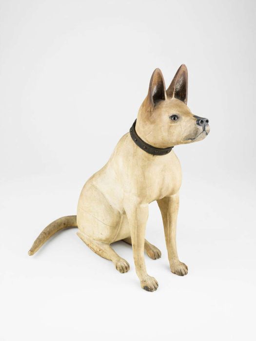 A depiction of a bull terrier from the year 1985.