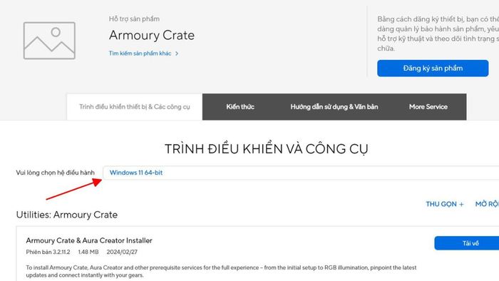 Hình ảnh minh họa hướng dẫn gỡ cài đặt phần mềm Armoury Crate - Bước 1
