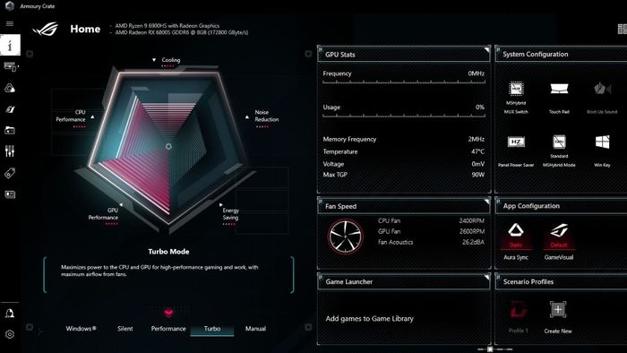 Armoury Crate là ứng dụng quản lý hệ thống do ASUS phát triển