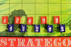 The movable Stratego pieces, arranged by rank on the board.