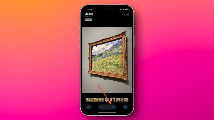 An arrow highlights the new location of the Edit button in the iOS 18 Photos app.