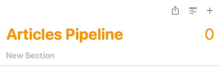 Adding a new Section in Reminders.