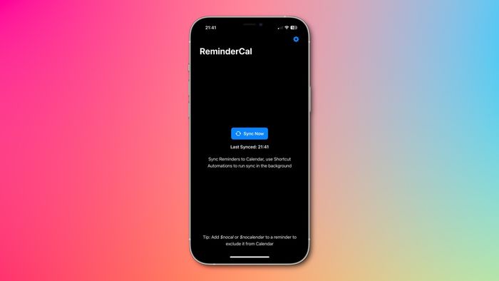 An iPhone screenshot displaying the ReminderCal app interface.