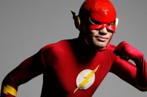 Alright, alright, this cosplayer might not be able to phase through solid objects, but the animated version of the Flash certainly could.