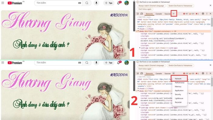 Cách tải video miễn phí từ web bằng DevTools - bước 1 và 2
