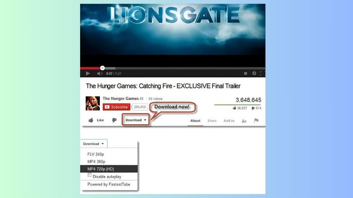 Cách tải video miễn phí từ web bằng FastestTube - bước 4 và 5