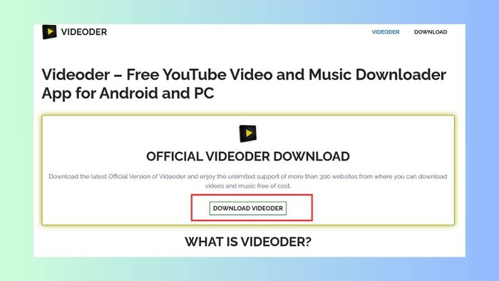 Cách tải video miễn phí từ web bằng Videoder - bước 1