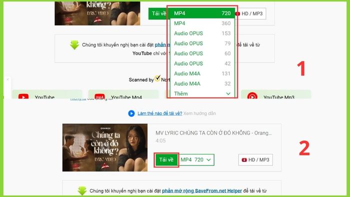 Hướng dẫn tải video miễn phí từ web bằng Save From - bước 3, 4, 5