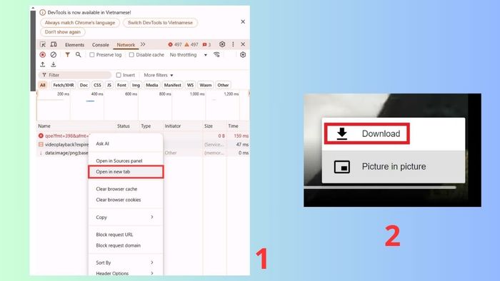 Cách tải video miễn phí từ web bằng DevTools - bước 3, 4 và 5