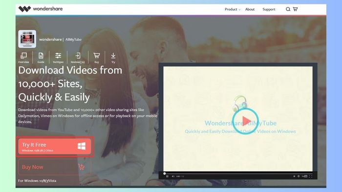 Cách tải video miễn phí từ web bằng AllMyTube - bước 1