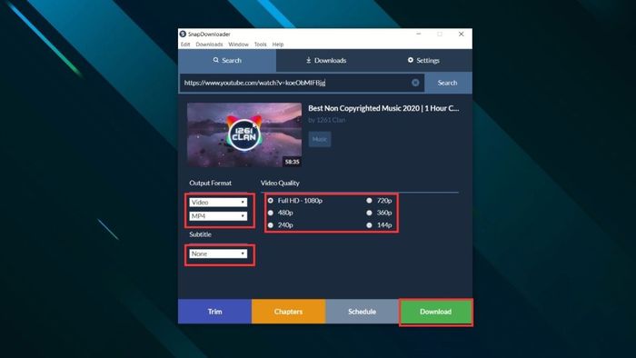 Cách tải video miễn phí từ web bằng Snap Downloader - bước 2, 3, 4 và 5