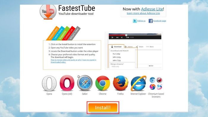 Cách tải video miễn phí từ web bằng FastestTube - bước 1