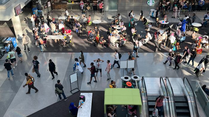 A photo taken from the third floor, looking down at my daughter, earned us two points