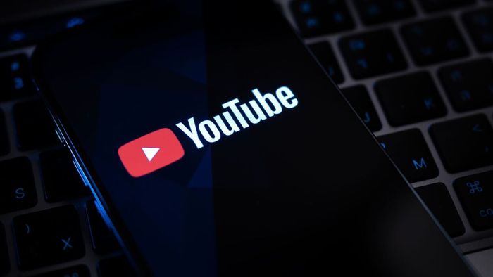 A smartphone displaying the YouTube logo