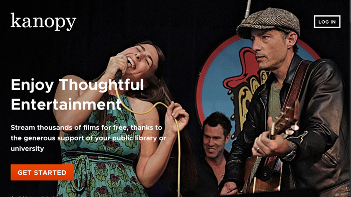 Image of Kanopy's homepage