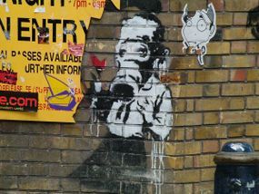 A Banksy piece was created on Brick Lane, London