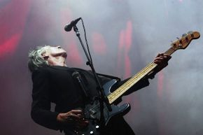 Roger Waters, former member of Pink Floyd, takes the stage during the Sydney leg of his 'Dark Side Of The Moon Tour.'