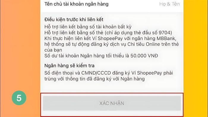 Mẹo liên kết ví ShopeePay không cần thẻ ngân hàng - bước thứ năm