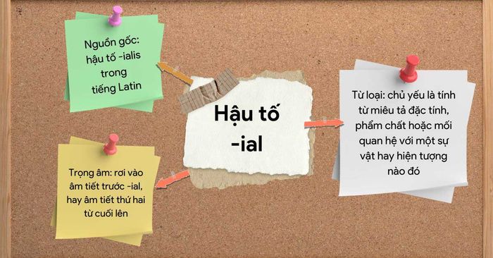 Hậu tố -ial - Nguồn gốc, phân loại từ và quy tắc trọng âm