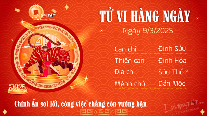 Tử vi ngày 09/03/2025 - Tuổi Dần