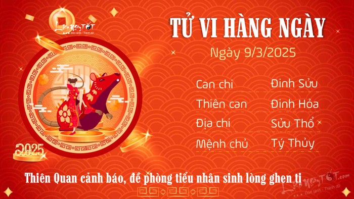 Tử vi ngày 09/03/2025 - Tuổi Tý