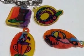Certain Shrinky Dinks kits include pre-printed designs on the plastic sheets. Simply add color and bake them in the oven to see the magic happen.