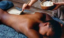 woman undergoing a body wrap treatment