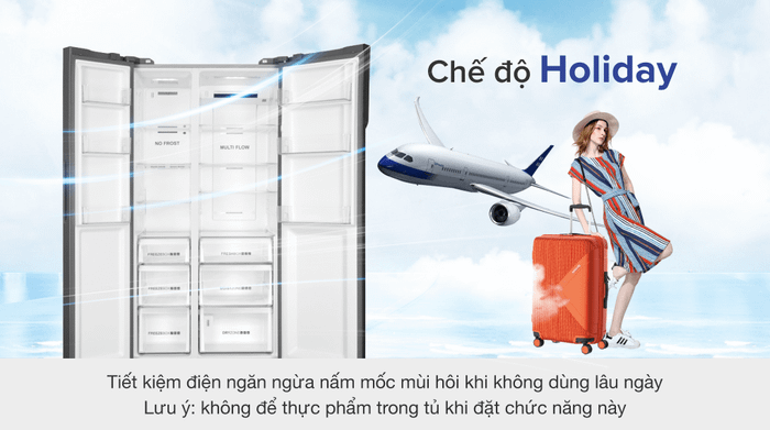 Độc đáo với chức năng Holiday - Tủ lạnh AQUA Inverter 576 lít AQR-IG696FS GB