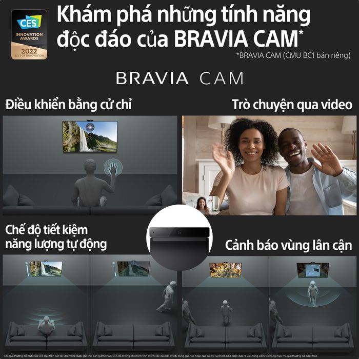 Google Tivi Sony 4K 75 inch KD-75X80K - Bravia CAM