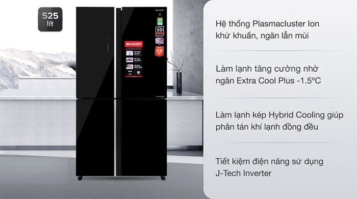 Tủ lạnh Sharp Inverter 572 lít SJ-FXP640VG-BK - Khử khuẩn hiệu quả